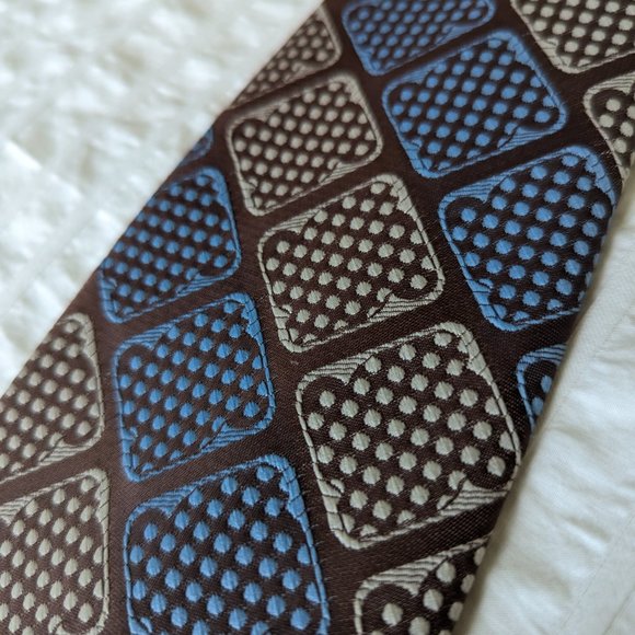 Vintage Brown and Blue Tie - Picture 2 of 3